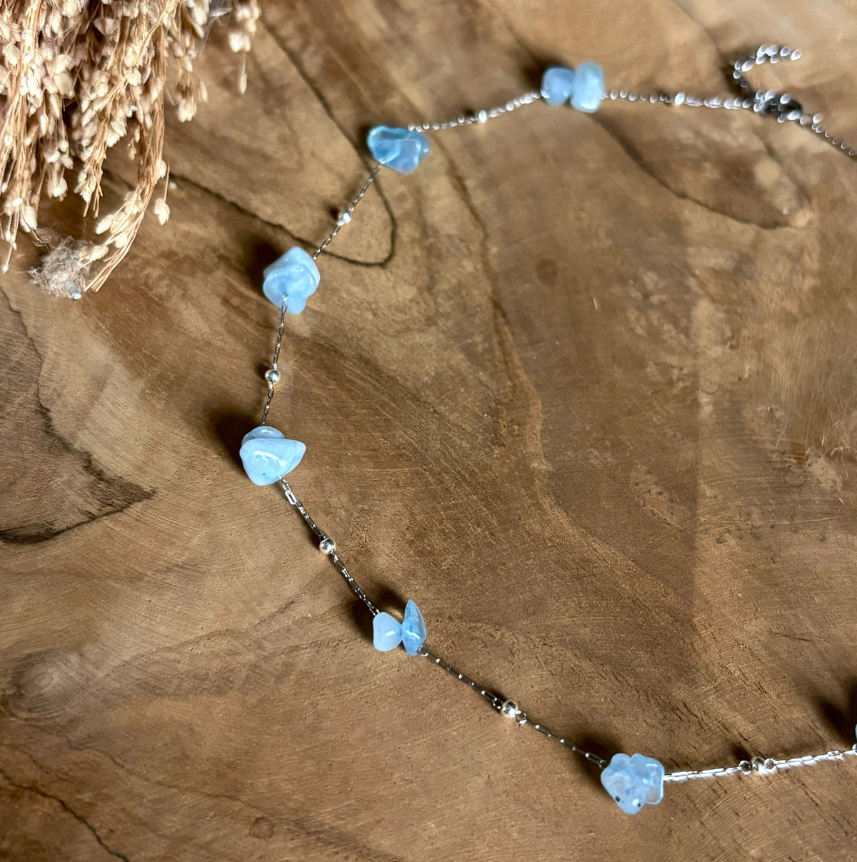 Ketting Lumi - Aquamarijn | Zilver