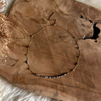 Goudkleurige choker Lune Smoke met grijze en donkere mini-kraaltjes