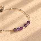 Paarse facetgeslepen natuursteenkralen van armband Maris