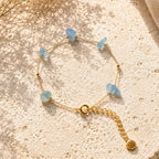 Armband Dune Aquamarijn – handgemaakt goudkleurig sieraad